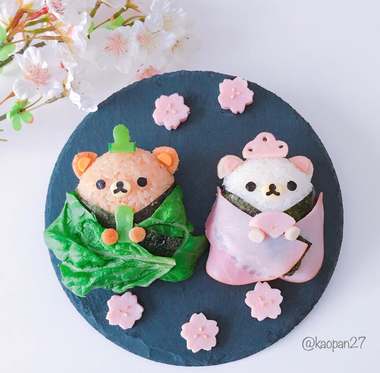 “Character ‘bento’ box lunch” recipe! A rice ball of Rilakkuma turned into a Japanese-Hina Doll