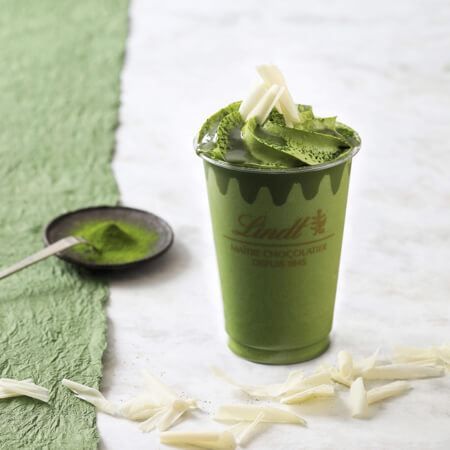 White Chocolate & Matcha Ice Drink Available at Lindt Chocolat Cafe for Spring