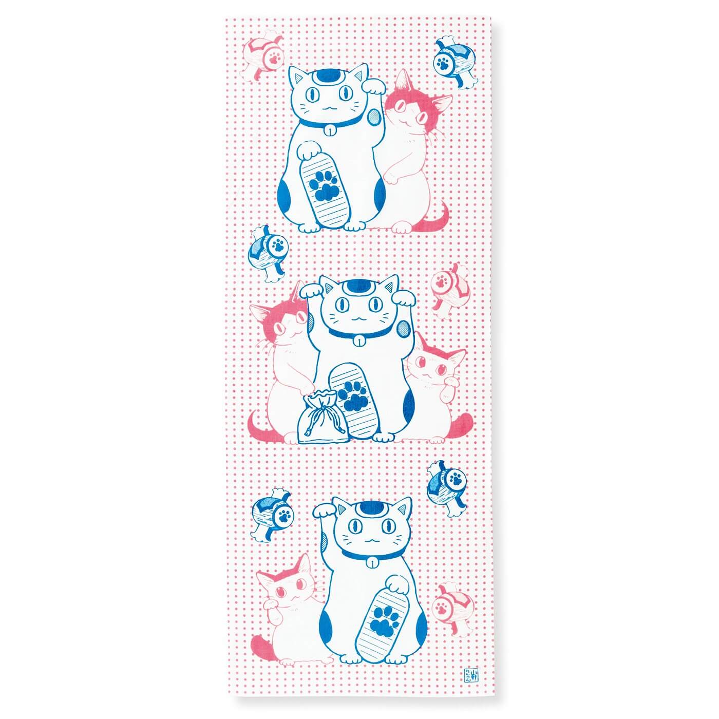 Cat Hand Towels with Traditional Japanese Designs Released from Felissimo Neko-bu
