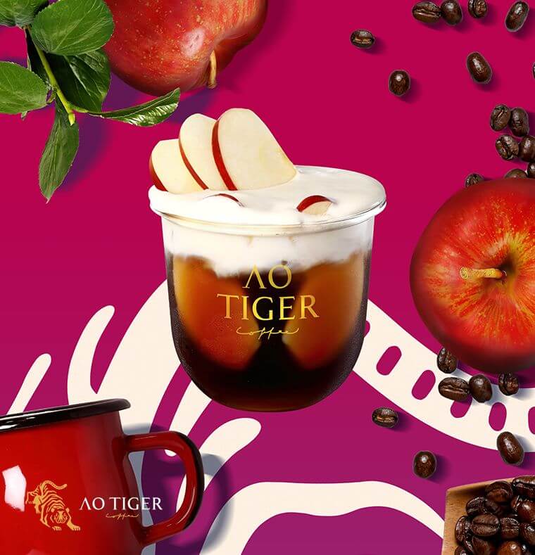 AOTIGER Coffee　原宿 Harajuku アオタイガー コーヒー フルーツコーヒー　furuits coffee apple