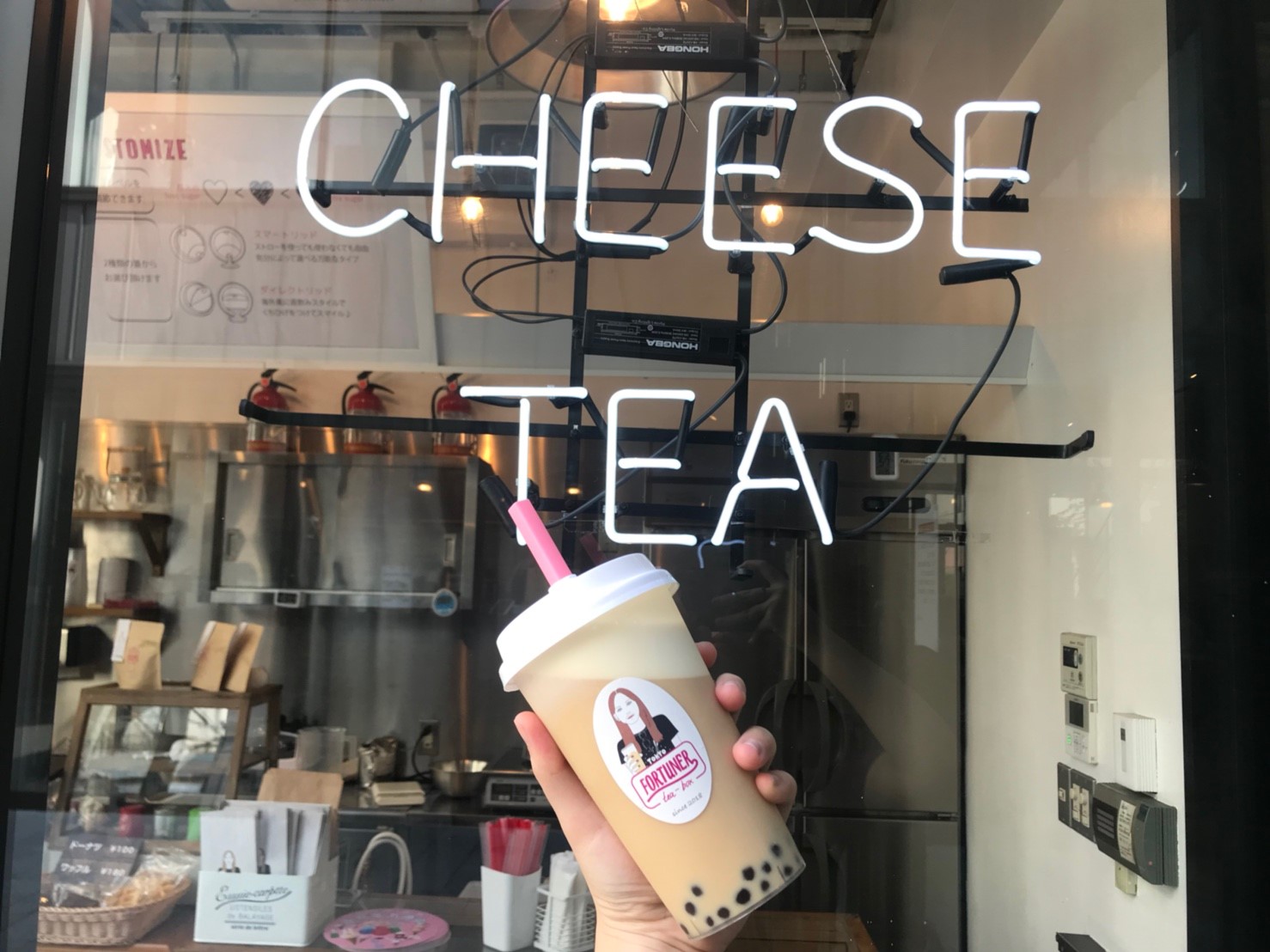 FORTUNER_FORTUNER_フォーチュナーティーボックス 原宿 Harajuku タピオカ　チーズタピオカミルクティー　Cheese tapioka milk tea_4