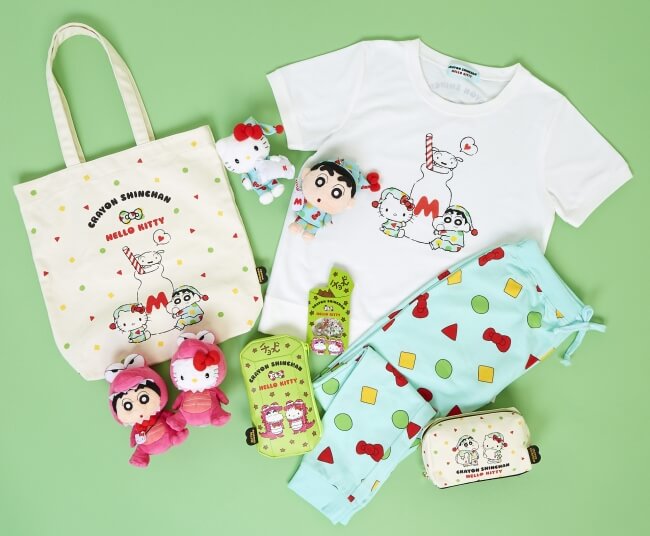 Sanrio  Hello Kitty × Crayon Shin-chan Tote Bag Pajamas From Japan F//S