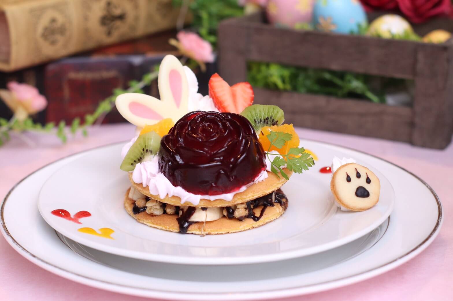 美女と野獣カフェ beauty and the beast cafe easter イースターフェア fair usagno kakurenbo pancake うさぎのかくれんぼパンケーキimg_181979_2