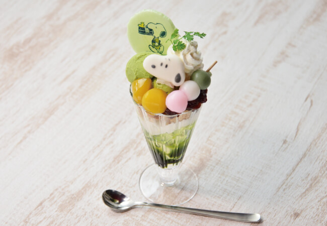 スヌーピー抹茶パフェ_matcha_parfait_SNOOPY茶屋由布院店_snoopy_chaya_yufuin_store_リニューアル_renew_メニュー_menu_2