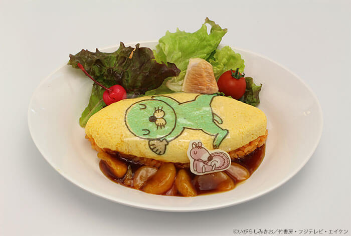 ぼのぼのほのぼのカフェ in SWEETS PARADISE 2019 bonobono メニュー㈰_ぼのぼのとシマリスくんの　おやすみオムライス（フルーツソース仕立て）