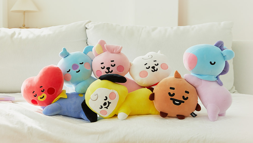 BT21 cooky バッグチャーム ミニフラットクッション お座りぬいぐるみ