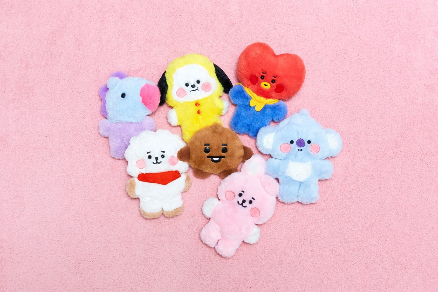 BT21 ベビーぺたんこファーぬいぐるみ S