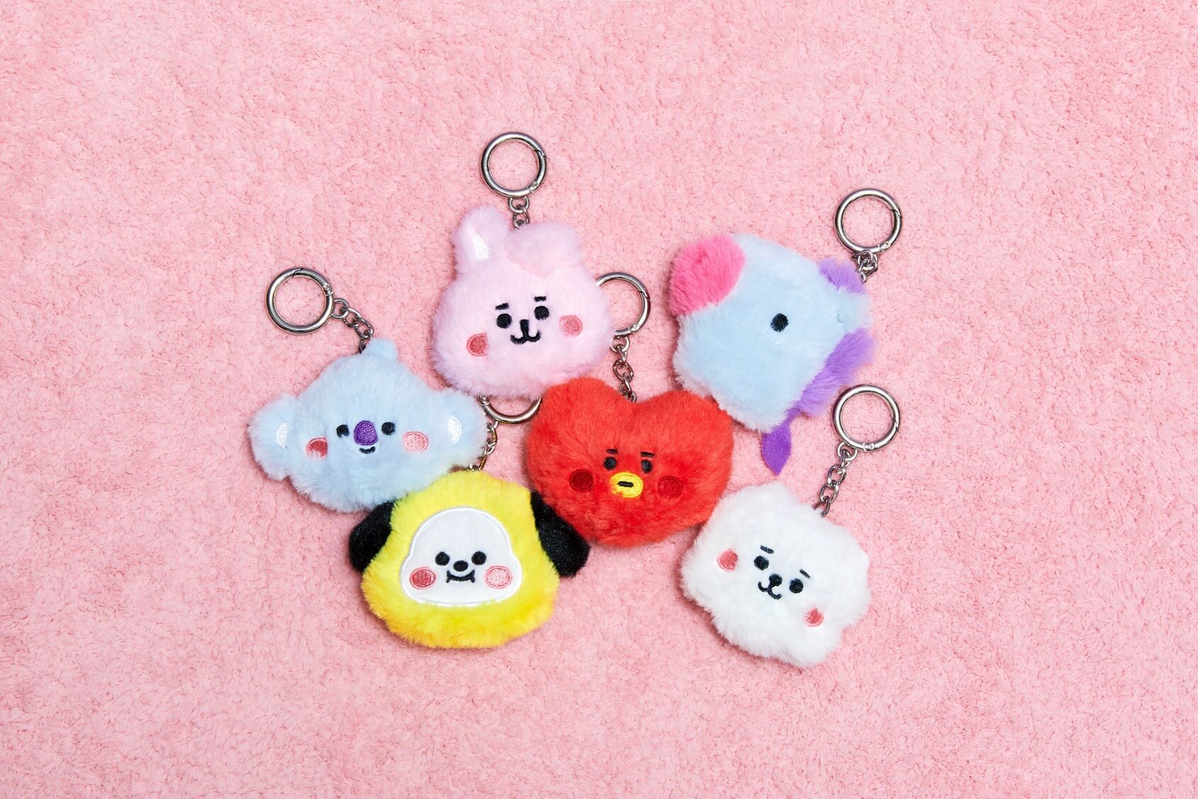 BT21 ベビーぺたんこファーフェイスキーホルダー