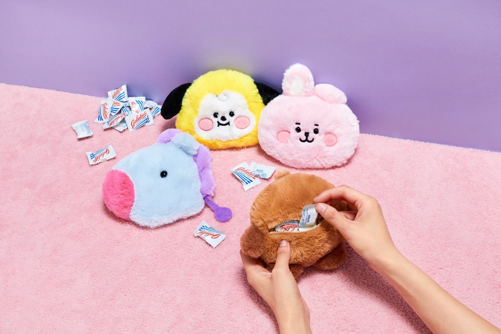 BT21 ベビーぺたんこファーミニポーチ㈪