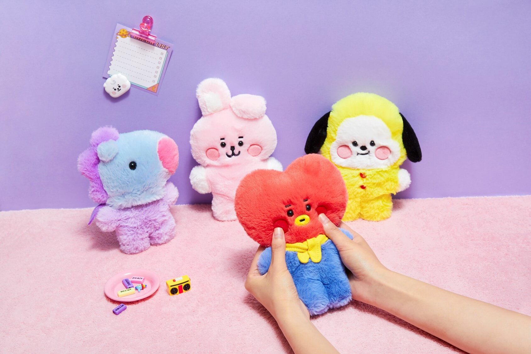 BT21 ベビーぺたんこファーぬいぐるみ S㈪