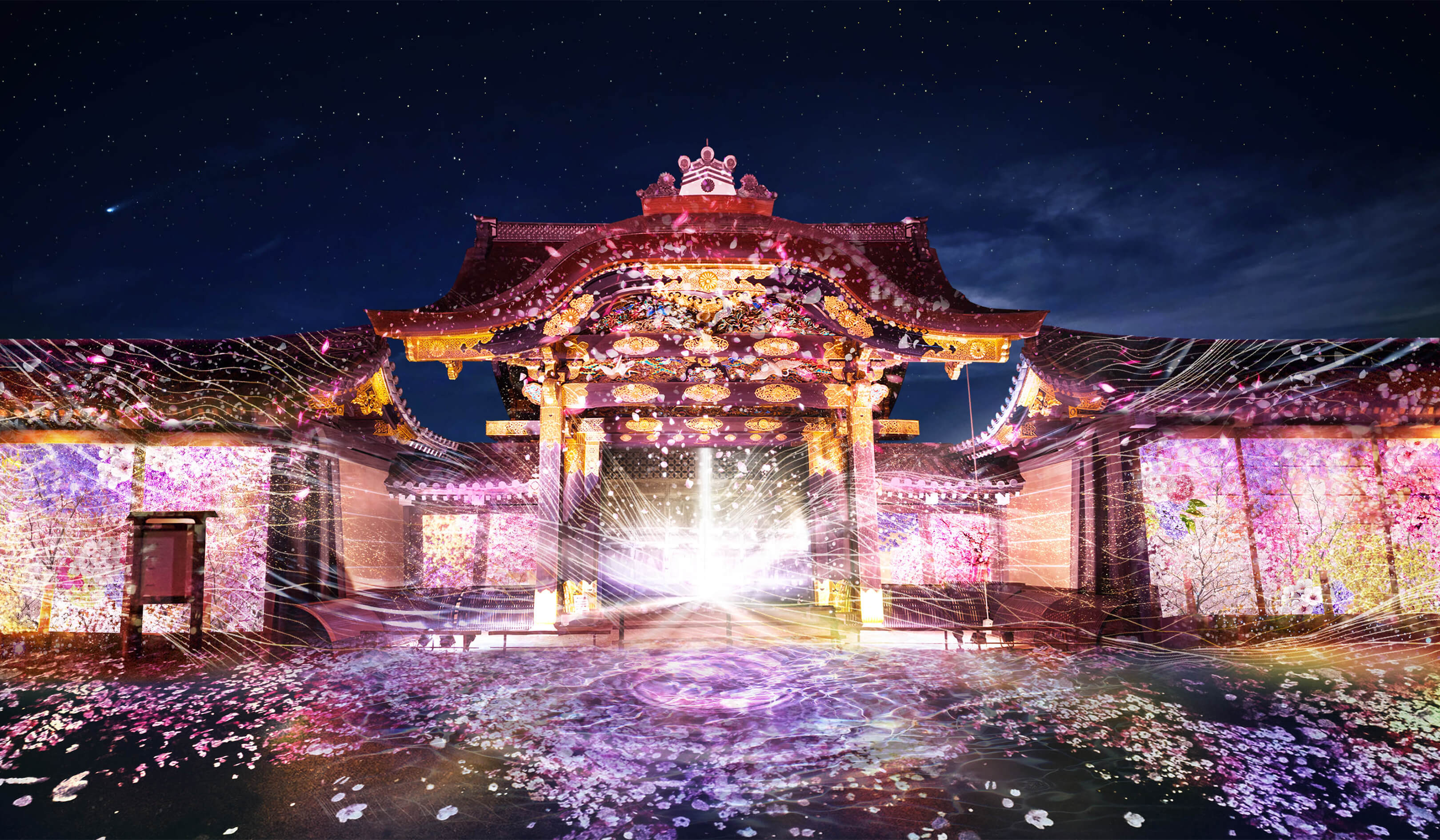 在世界遺產 二條城享受夜間賞花 夜櫻渲染光雕投影展開 Moshi Moshi Nippon もしもしにっぽん