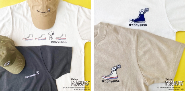 スヌーピー　コンバース　Snoopy converse コラボレーション　Collaboration_Tシャツ　キャップ