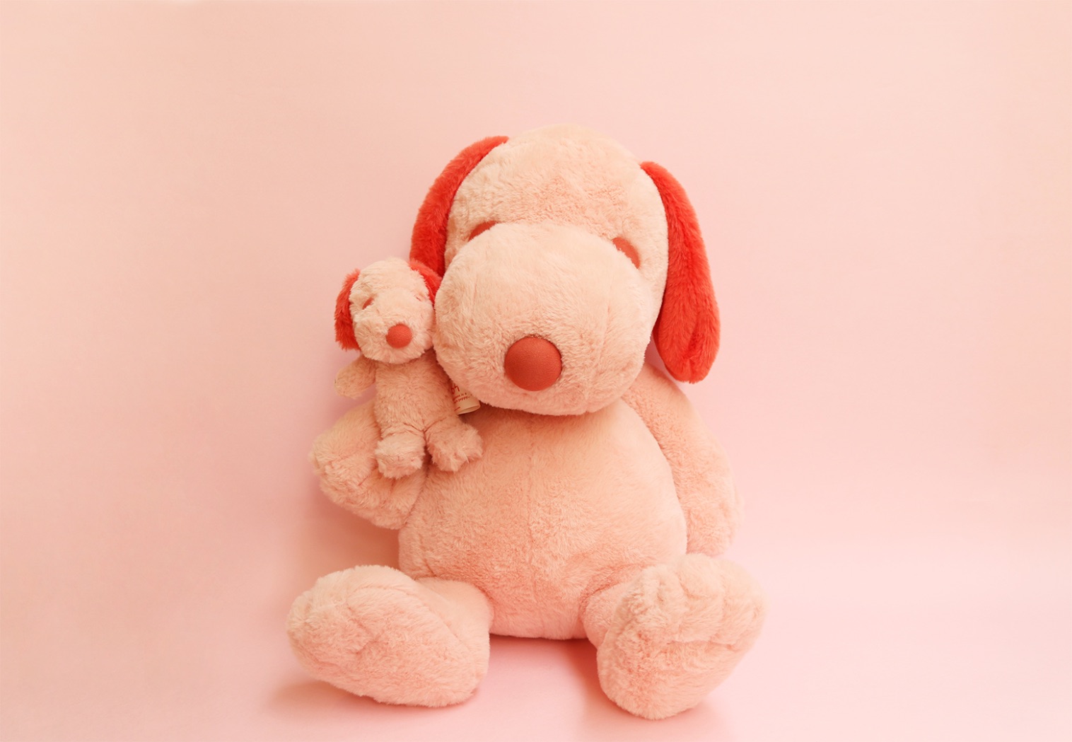 Snoopy Handmade Plush Doll Pink L size PEANUTS CAFE Original from Japan 