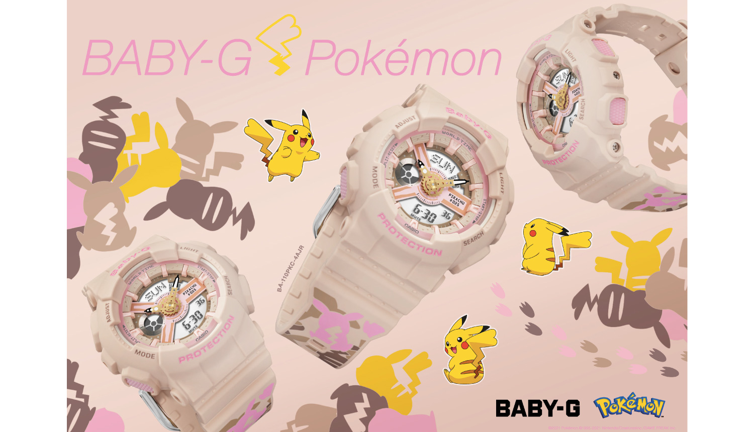 “-BABY-G”-x「ピカチュウ」Pikachu-watches-精靈寶可夢_