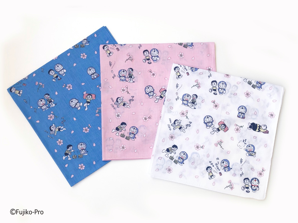 ドラえもん 桜柄ハンカチ Doraemon cherry blossom handkerchief 哆啦A夢1