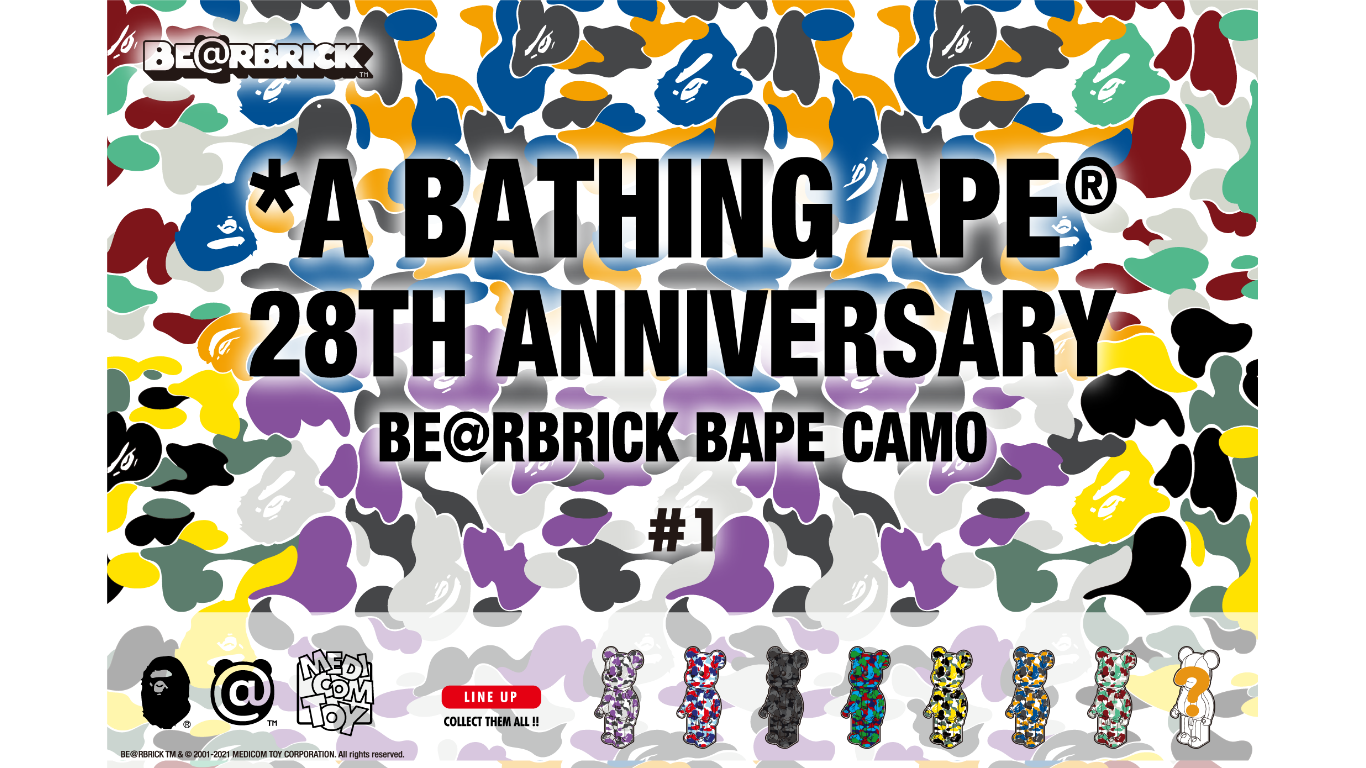 A BATHING APE® 28TH ANNIVERSARY BE@RBRICK BAPE® | もしもしにっぽん | MOSHI